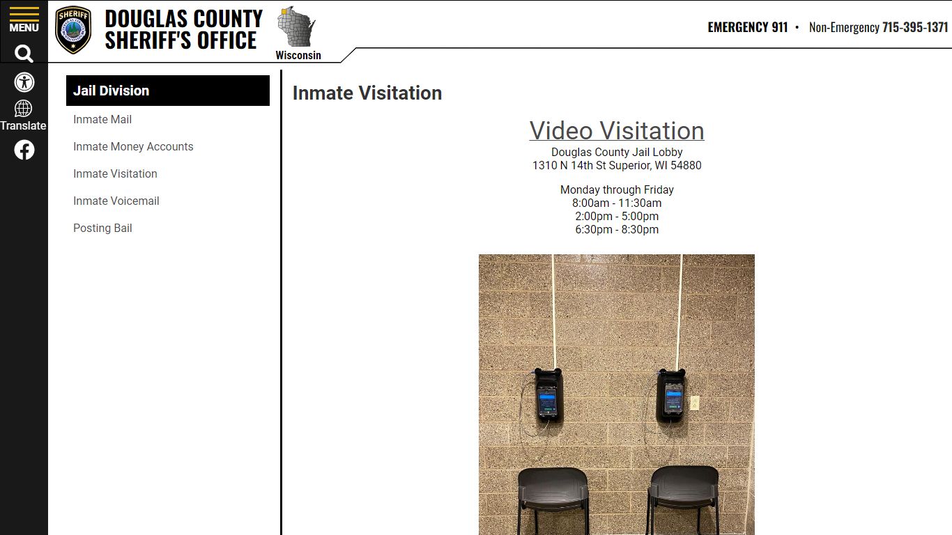 Inmate Visitation | Douglas County Sheriff WI
